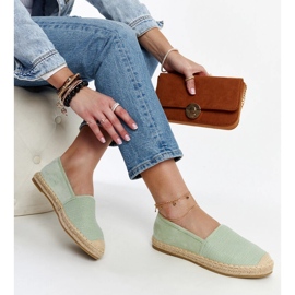 Olivové espadrilky s leskem na platformě Ming zelený 1