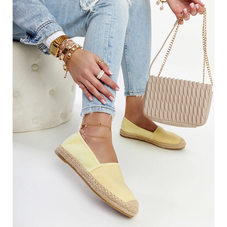 Žluté lesklé espadrilky na platformě Ming žluť 1