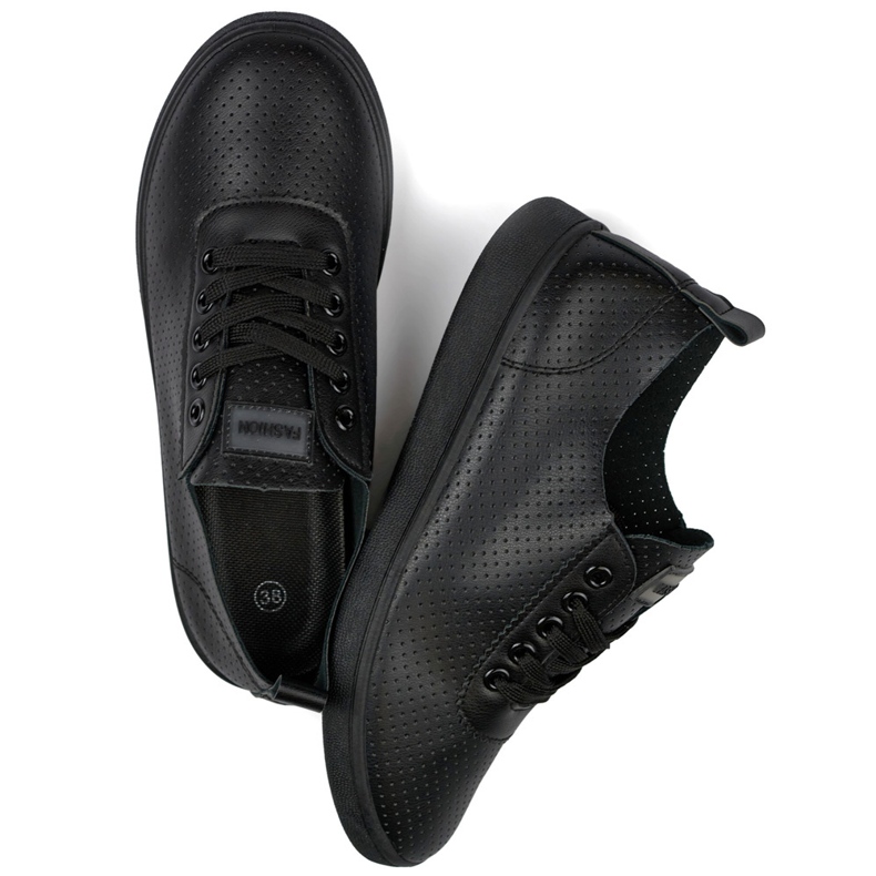 Černé prolamované tenisky, dámské prolamované tenisky černá 1