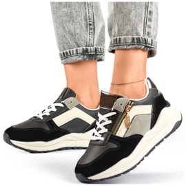 Dámská sportovní obuv pro volný čas, černé tenisky černá 2