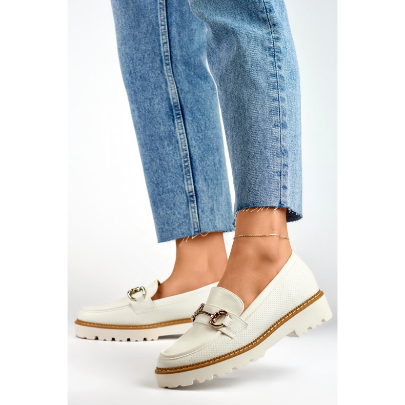 Bílé dámské boty na platformě bílý 2