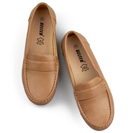 Tmavě béžové pohodlné dámské mokasíny béžový 1