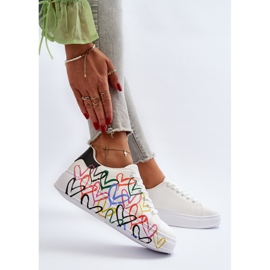 Dámské tenisky se srdíčky bílé Claral bílý 1 Dámské tenisky se srdíčky bílé Claral bílý 1