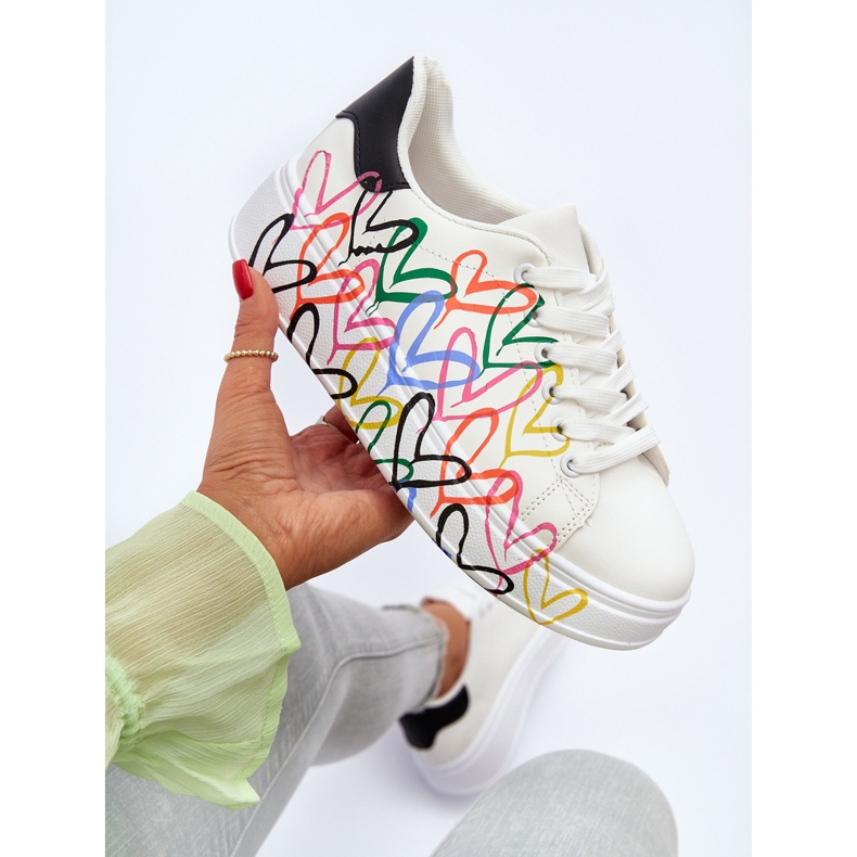 Dámské tenisky se srdíčky bílé Claral bílý 2