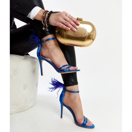 Modré sandály s peřím od Adalgisio modrý 1