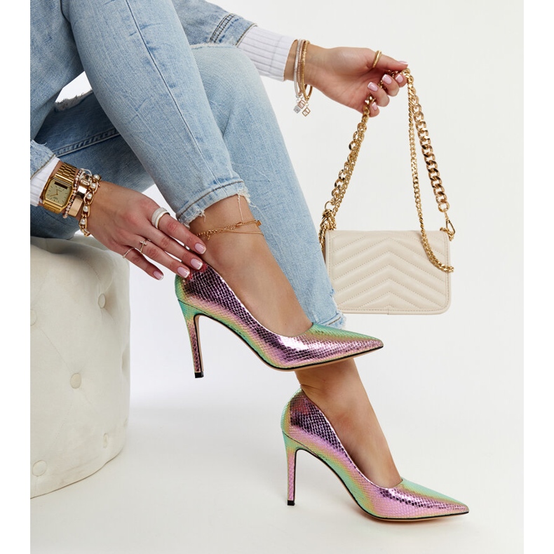 Růžové metalické Wines jehlové podpatky růžový 1