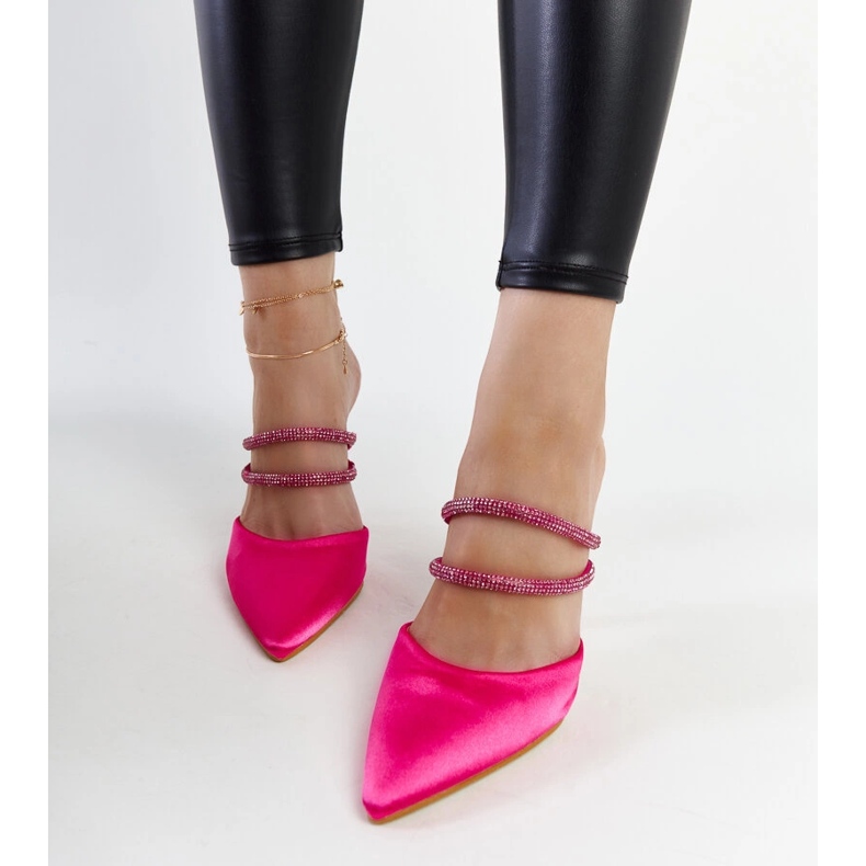 Růžové žabky na vysokém podpatku značky Raffaelina růžový 1