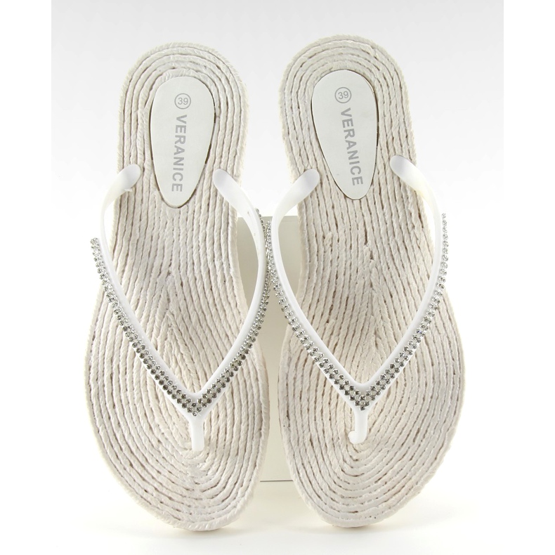 Gumové žabky jako espadrilky ls069 bílé bílý 1 Gumové žabky jako espadrilky ls069 bílé bílý 1