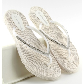 Gumové žabky jako espadrilky ls069 bílé bílý 2 Gumové žabky jako espadrilky ls069 bílé bílý 2