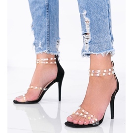 Černé sandály na vysokém podpatku od Mao černá 1