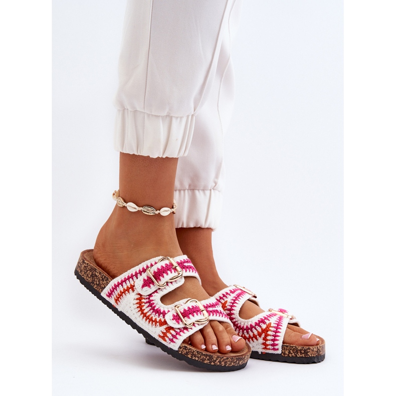 Dámské žabky s korkovou podrážkou, bílá Fannea bílý 2 Dámské žabky s korkovou podrážkou, bílá Fannea bílý 2