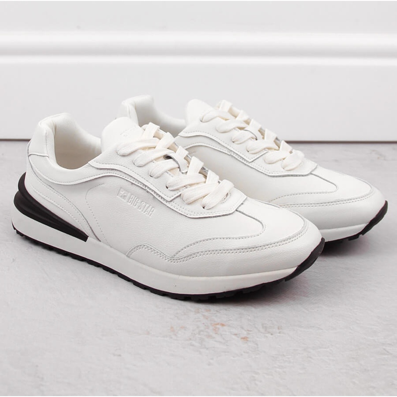 Kožená pánská sportovní obuv bílá Big Star NN174288 bílý 1