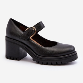 Zazoo 20166 kožené lodičky černé černý 1