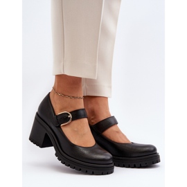 Zazoo 20166 kožené lodičky černé černá 2