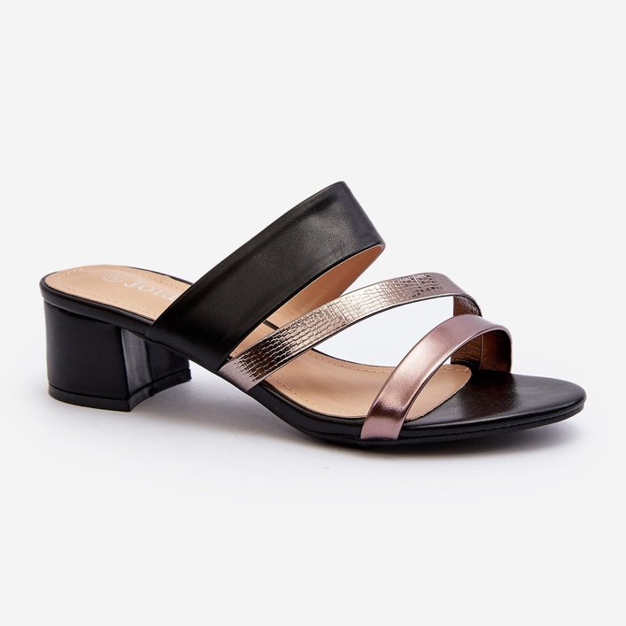 Dámské žabky na nízkém podpatku černá Rosila 1