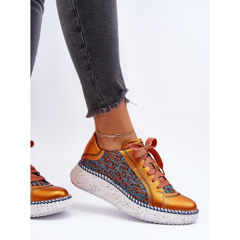 Kožená dámská sportovní obuv Maciejka 06327-18 Oranžová oranžový 2