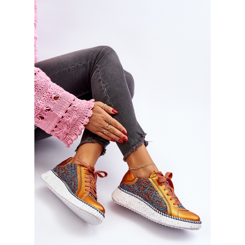 Kožená dámská sportovní obuv Maciejka 06327-18 Oranžová oranžový 1