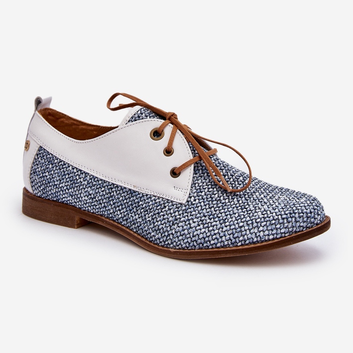 Dámské kožené ploché boty Maciejka 06461-17 Modrá modrý 1