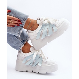 Zazoo 2F-7033 Tenisky na masivní platformě, modré modrý 1