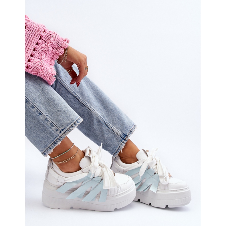 Zazoo 2F-7033 Tenisky na masivní platformě, modré modrý 2