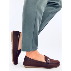 Měkké dámské mokasíny Yuriko Marrone hnědý 2