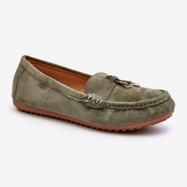 Dámské semišové klasické mokasíny zelená Ontala 2