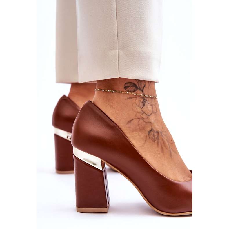 Lewski Shoes Kožené lodičky Lewski 3117 hnědé hnědý 4