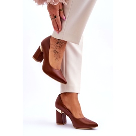 Lewski Shoes Kožené lodičky Lewski 3117 hnědé hnědý 2