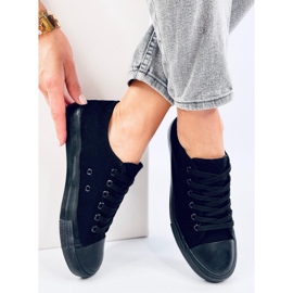 Klasické šněrovací tenisky Levens Allblack (černá podrážka) 4