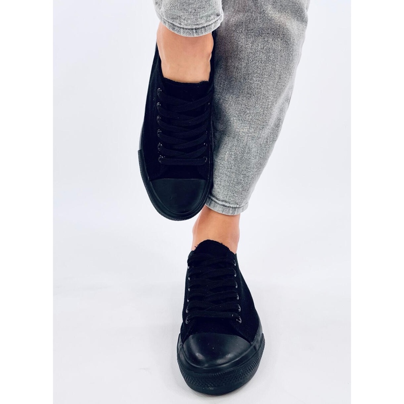 Klasické šněrovací tenisky Levens Allblack (černá podrážka) černý 1