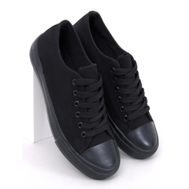 Klasické šněrovací tenisky Levens Allblack (černá podrážka) 5
