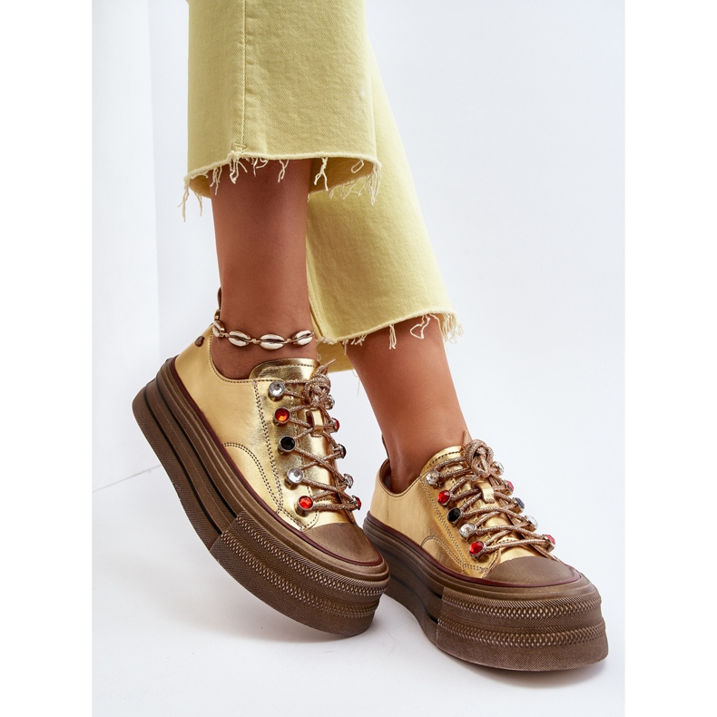 Dámské Tenisky na platformě GOE NN2N4055 Zlaté zlatý 1