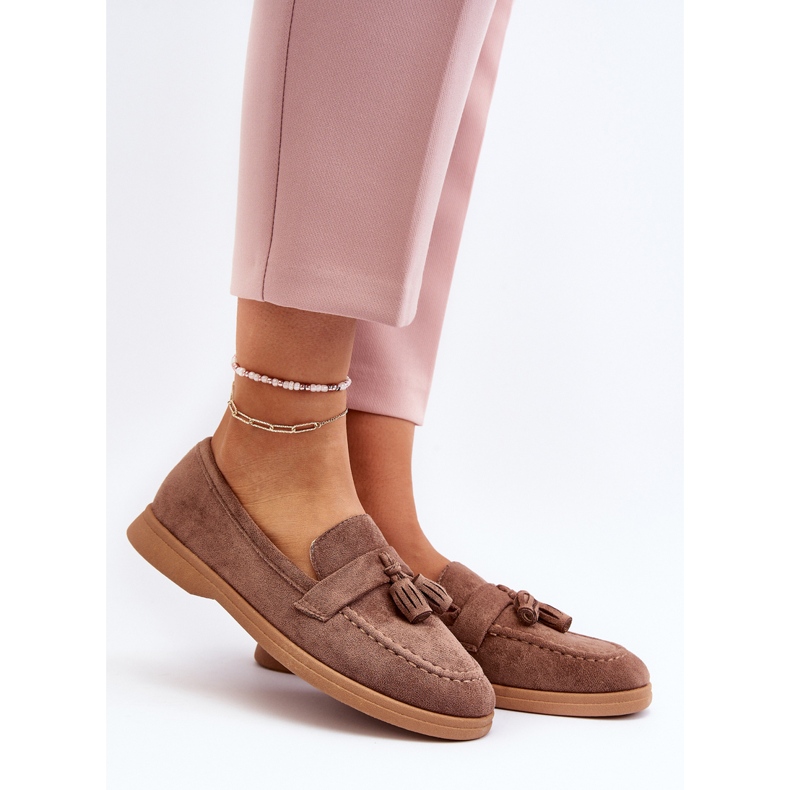 Dámské semišové mokasíny hnědé Dansitu hnědý 2