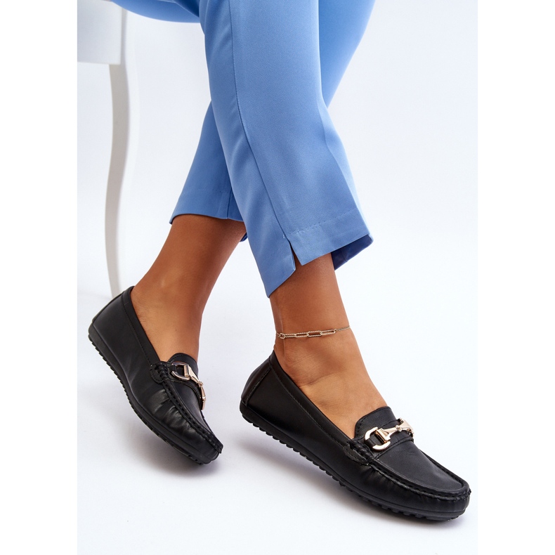 Dámské klasické mokasíny z eko kůže černé Demese černá 1