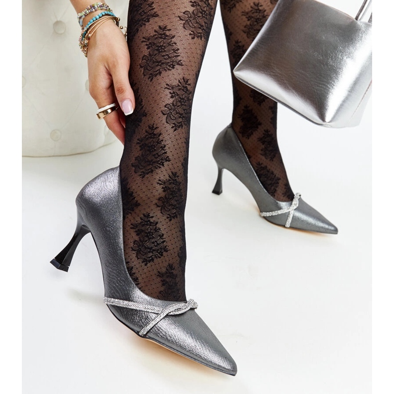 Grafitové lodičky se zdobením Zdenka stříbrný 1