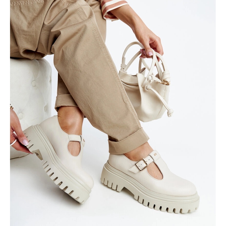 Kožené boty Karino béžové béžový 1