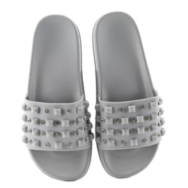 Pantofle s gumovým páskem ts168-8 šedé šedá 1