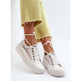 Krajkové dámské tenisky Lee Cooper LCW-23-44-1617 bílé bílý 1