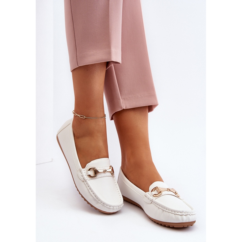 Dámské klasické mokasíny z eko kůže bílé Demese bílý 2