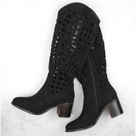 Dámské černé prolamované boty Jezzi RMR2337-6 černá 1 Dámské černé prolamované boty Jezzi RMR2337-6 černá 1