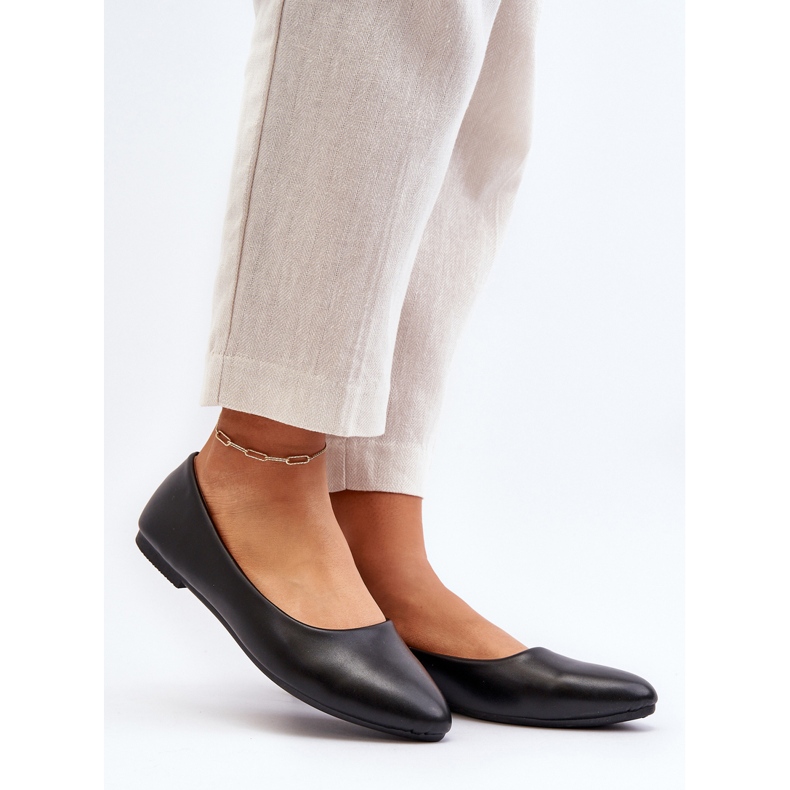 Dámské balerínky z eko kůže Black Tindomiel černá 2