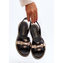 Zazoo 40382 Dámské sandály kůže černá černý 2