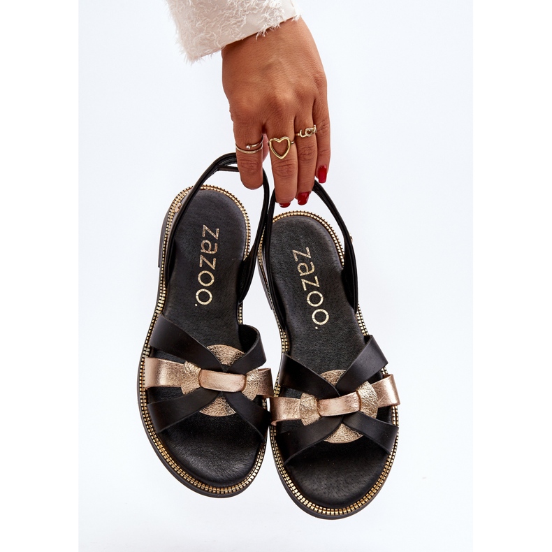 Zazoo 40382 Dámské sandály kůže černá 2