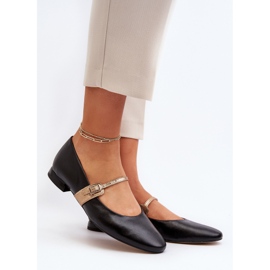 Dámské kožené ploché baleríny Laura Messi 2774 Black černá 2 Dámské kožené ploché baleríny Laura Messi 2774 Black černá 2