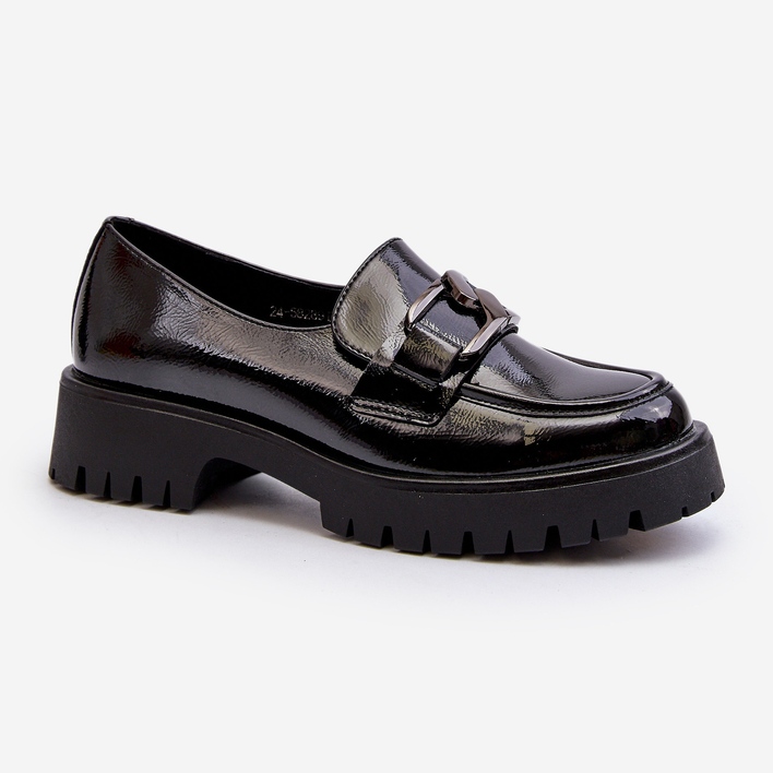 Vinceza Dámské lakované mokasíny Black Santtes černý 1