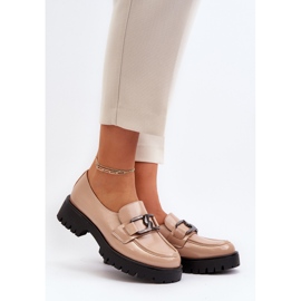 Vinceza Lakované dámské mokasíny Beige Santtes béžový 2