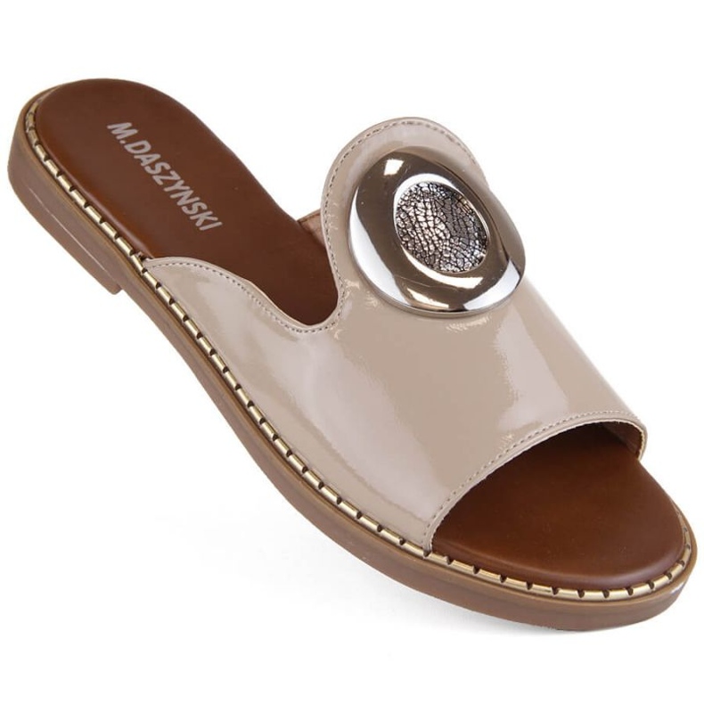 M.Daszyński W SAN34 béžové lakované pantofle 1
