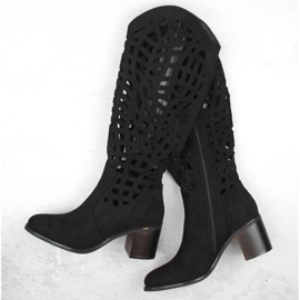 Jezzi W JEZ427 prolamované boty, černé černý 2