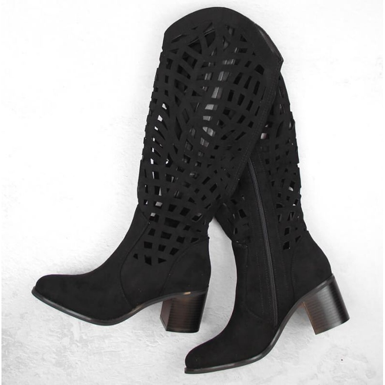 Jezzi W JEZ427 prolamované boty, černé černá 2