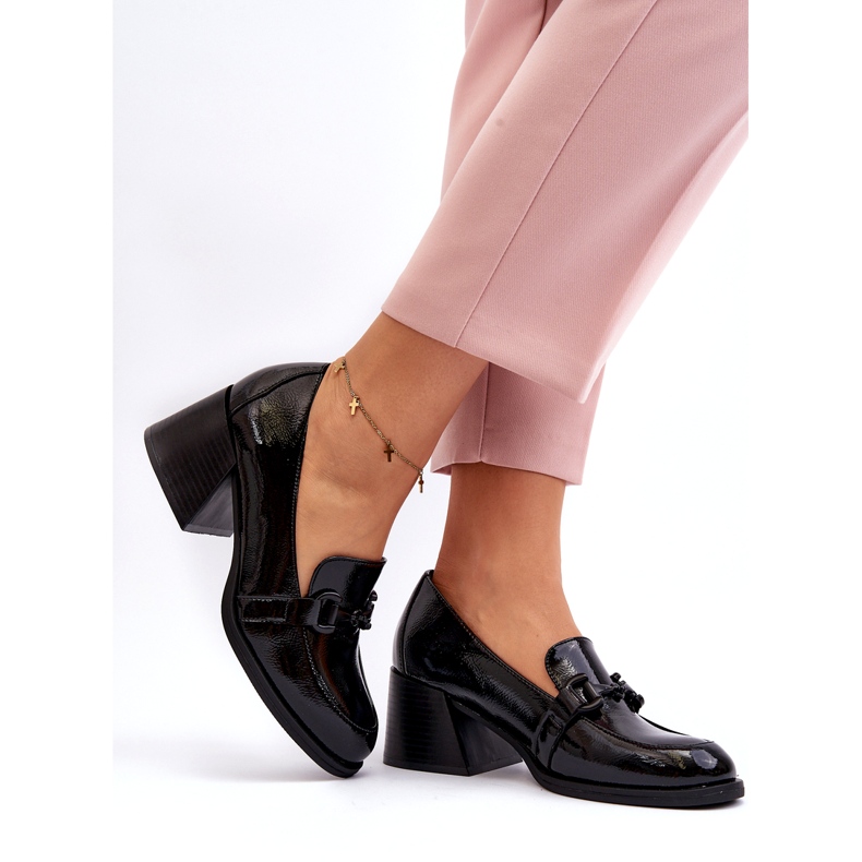 Vinceza Černé patentované boty na vysokém podpatku černá 2